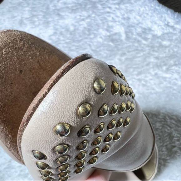 J Crew Darby Leather and Gold Studded Cap Toe Flats US 7.5 - Picture 7 of 13